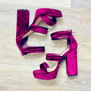 Burgundy / Purple Chic Chunky Heel. Barely Worn.
